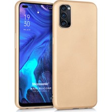 Microsonic Matte Silicone Oppo Reno 4 Kılıf Gold