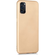 Microsonic Matte Silicone Oppo Reno 4 Kılıf Gold