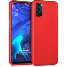 Microsonic Matte Silicone Oppo Reno 4 Kılıf Kırmızı