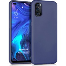 Microsonic Matte Silicone Oppo Reno 4 Kılıf Lacivert