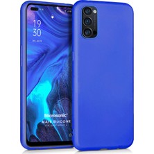 Microsonic Matte Silicone Oppo Reno 4 Kılıf Mavi