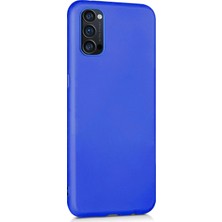 Microsonic Matte Silicone Oppo Reno 4 Kılıf Mavi