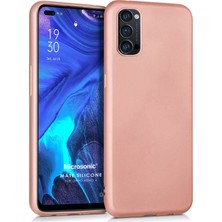 Microsonic Matte Silicone Oppo Reno 4 Kılıf Rose Gold