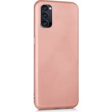 Microsonic Matte Silicone Oppo Reno 4 Kılıf Rose Gold