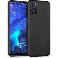 Microsonic Matte Silicone Oppo Reno 4 Kılıf Siyah