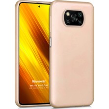 Microsonic Matte Silicone Xiaomi Poco X3 NFC Kılıf Gold