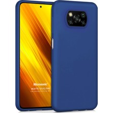 Microsonic Matte Silicone Xiaomi Poco X3 NFC Kılıf Lacivert