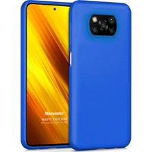 Microsonic Matte Silicone Xiaomi Poco X3 NFC Kılıf Mavi