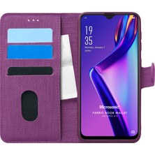 Microsonic Oppo A12 Kılıf Fabric Book Wallet Mor