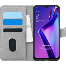 Microsonic Oppo A12 Kılıf Fabric Book Wallet Gri