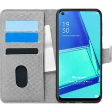 Microsonic Oppo A92 Kılıf Fabric Book Wallet Gri