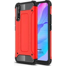 Microsonic Huawei Y8P Kılıf Rugged Armor Kırmızı