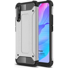 Microsonic Huawei Y8P Kılıf Rugged Armor Gümüş