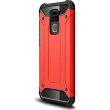 Microsonic Xiaomi Redmi Note 9 Kılıf Rugged Armor Kırmızı