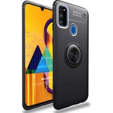 Microsonic Samsung Galaxy M30s Kılıf Kickstand Ring Holder Siyah