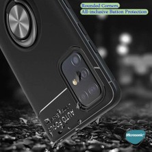 Microsonic Samsung Galaxy M31s Kılıf Kickstand Ring Holder Siyah