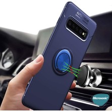 Microsonic Samsung Galaxy S10 Plus Kılıf Kickstand Ring Holder Kırmızı