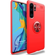 Microsonic Huawei P30 Pro Kılıf Kickstand Ring Holder Kırmızı