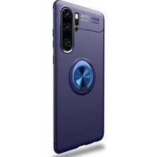 Microsonic Huawei P30 Pro Kılıf Kickstand Ring Holder Lacivert