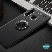 Microsonic Huawei Y6P Kılıf Kickstand Ring Holder Siyah