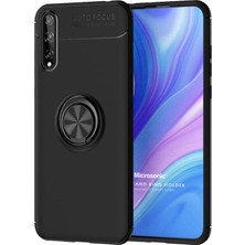 Microsonic Huawei Y8P Kılıf Kickstand Ring Holder Siyah