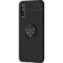 Microsonic Huawei Y8P Kılıf Kickstand Ring Holder Siyah