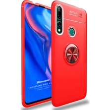 Microsonic Huawei Y9 Prime 2019 Kılıf Kickstand Ring Holder Kırmızı