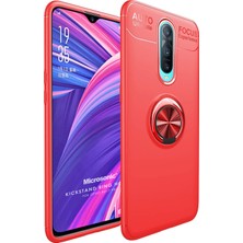 Microsonic Oppo RX17 Pro Kılıf Kickstand Ring Holder Kırmızı