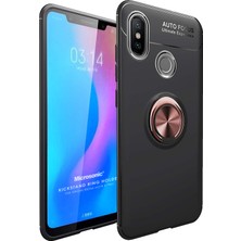 Microsonic Xiaomi Redmi Note 6 Pro Kılıf Kickstand Ring Holder Siyah Rose