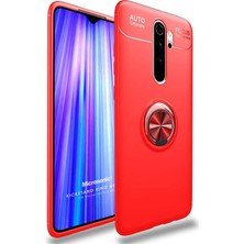 Microsonic Xiaomi Redmi Note 8 Pro Kılıf Kickstand Ring Holder Kırmızı