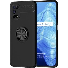 Microsonic Realme 7 Pro Kılıf Kickstand Ring Holder Siyah