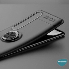 Microsonic Xiaomi Mi 10 Kılıf Kickstand Ring Holder Siyah Rose