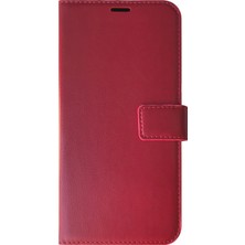 Microsonic Oppo A52 Kılıf Delux Leather Wallet Kırmızı