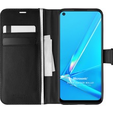 Microsonic Oppo A52 Kılıf Delux Leather Wallet Siyah