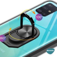 Microsonic Samsung Galaxy A71 Kılıf Grande Clear Ring Holder Lacivert