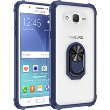 Microsonic Samsung Galaxy J7 Core Kılıf Grande Clear Ring Holder Lacivert