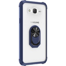 Microsonic Samsung Galaxy J7 Core Kılıf Grande Clear Ring Holder Lacivert