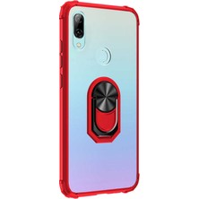 Microsonic Huawei Honor 10 Lite Kılıf Grande Clear Ring Holder Kırmızı