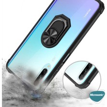 Microsonic Huawei P Smart Pro Kılıf Grande Clear Ring Holder Kırmızı