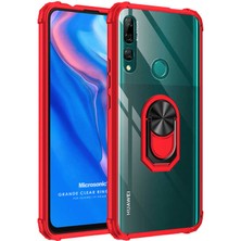 Microsonic Huawei Y9 Prime 2019 Kılıf Grande Clear Ring Holder Kırmızı