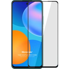 Microsonic Huawei P Smart 2021 Tam Kaplayan Temperli Cam Ekran Koruyucu Siyah