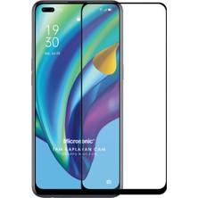 Microsonic Oppo Reno 4 Lite Tam Kaplayan Temperli Cam Ekran Koruyucu Siyah