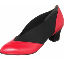 Costo Shoes 45 Numara KDR1914 Kırmızı Siyah Lastikli Rahat Geniş Kallıp Büyük Numara Ayakkabı
