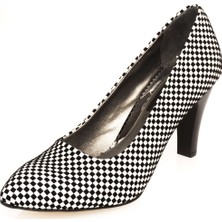 Costo Shoes 44 Numara 1071 Siyah Beyaz Büyük Numara Kadın Ayakkabıları