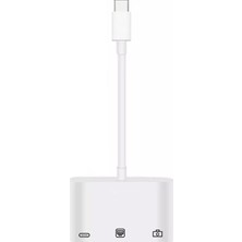 Microsonic Type-C To Ethernet & USB Adapter Kablo, Macbook iOS Typ-C USB, Dişi Typ-C Kablo Adaptörbeyaz