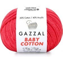 Gazzal Baby Cotton El Örgü İpi Nar Çiçeği 3458