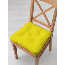 Tezkotekstil 4'lü Kombin Pofidik Kare Sandalye Minderi 40 x 40 cm Sarı