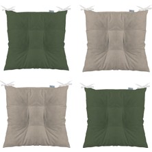 Tezkotekstil 4'lü Kombin Pofidik Kare Sandalye Minderi 40 x 40 cm Haki-Bej
