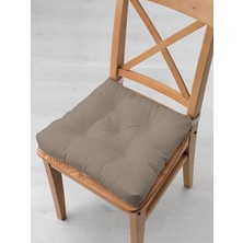 Tezkotekstil 4'lü Kombin Pofidik Kare Sandalye Minderi 40 x 40 cm Haki-Bej