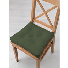 Tezkotekstil 4'lü Kombin Pofidik Kare Sandalye Minderi 40 x 40 cm Haki-Bej
